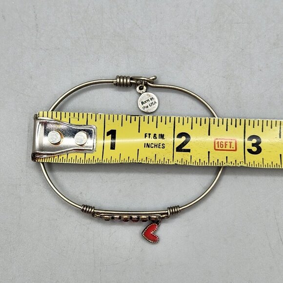 Luca And Danni Red Heart Starlight Bangle Bracelet In Love Ombre Silver Gift - Picture 3 of 5